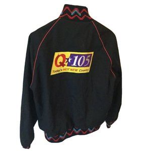 VTG Gem Hot Country Q 105 AM South Western Jacket Large Radio Station Rare Aztec